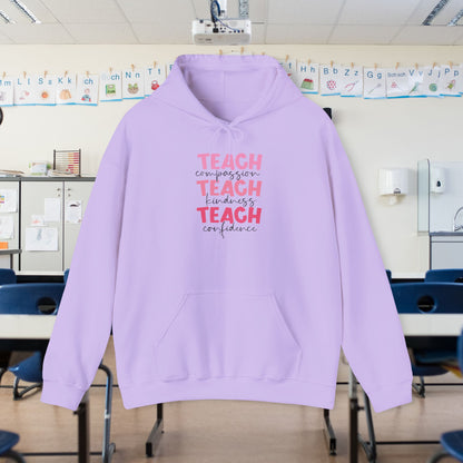 Teach Compassion, Kindness, Confidence Heavy Blend™ Hooded Sweatshirt