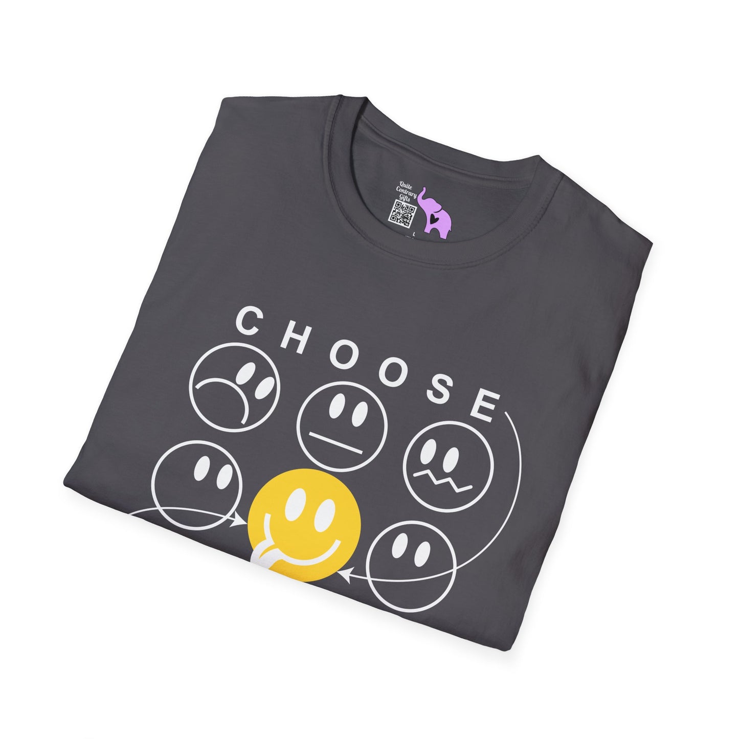 Choose Happy Smiley Faces Adult T-shirt