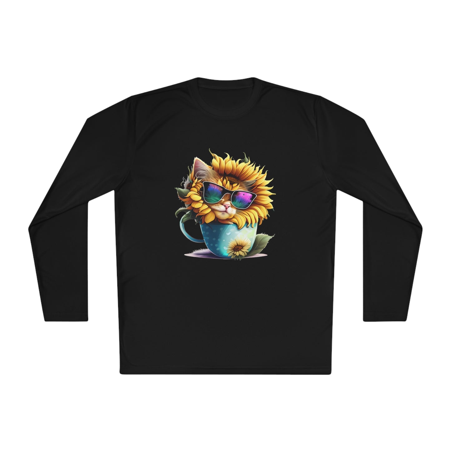 Cool Sunflower Kitten 1 Adult Long Sleeve Tee