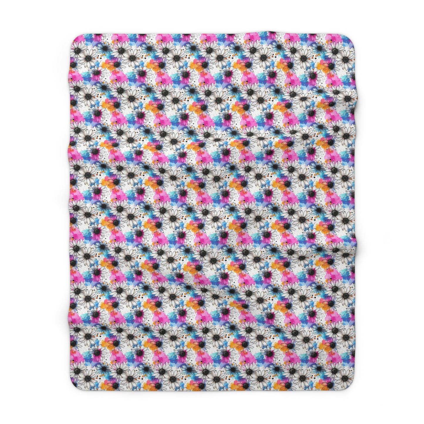 Watercolor Daisy Dream Fleece Blanket