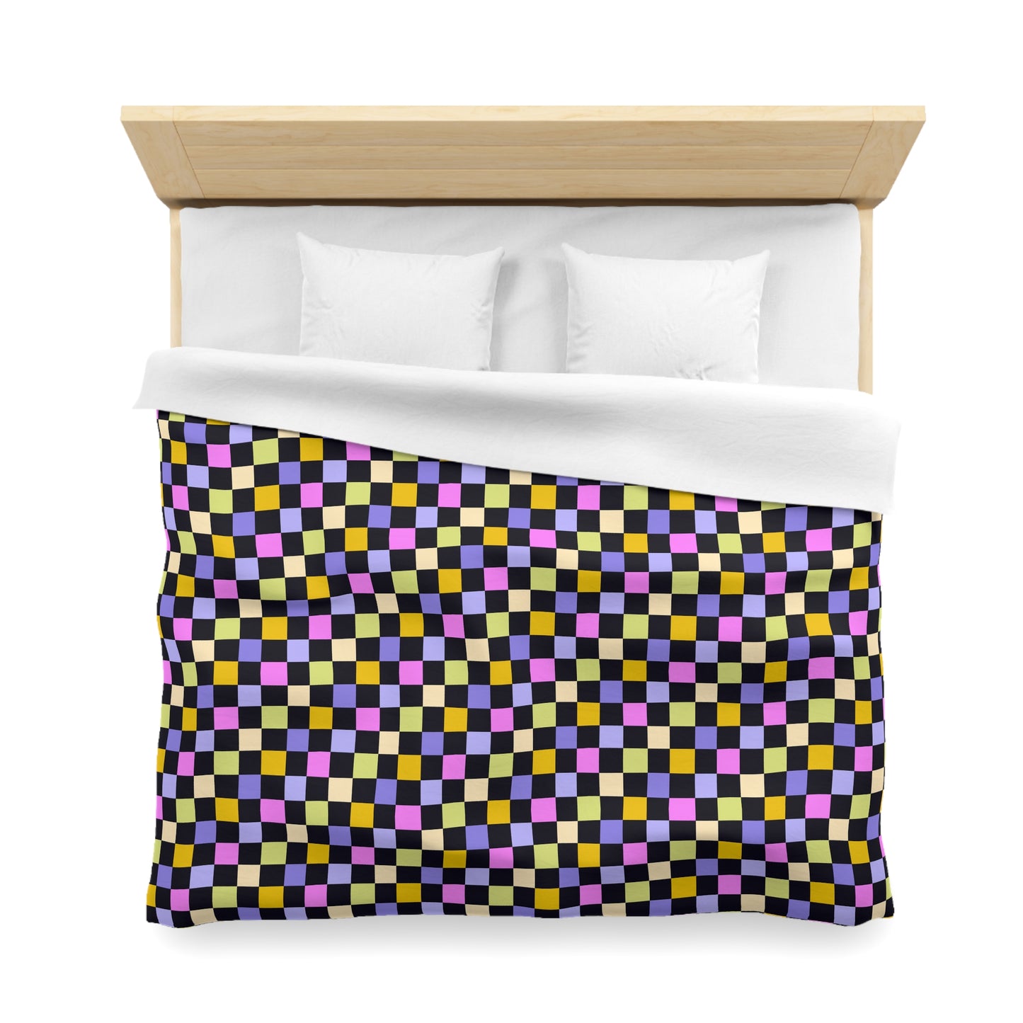 Joyful Checkerboard Microfiber Duvet Cover