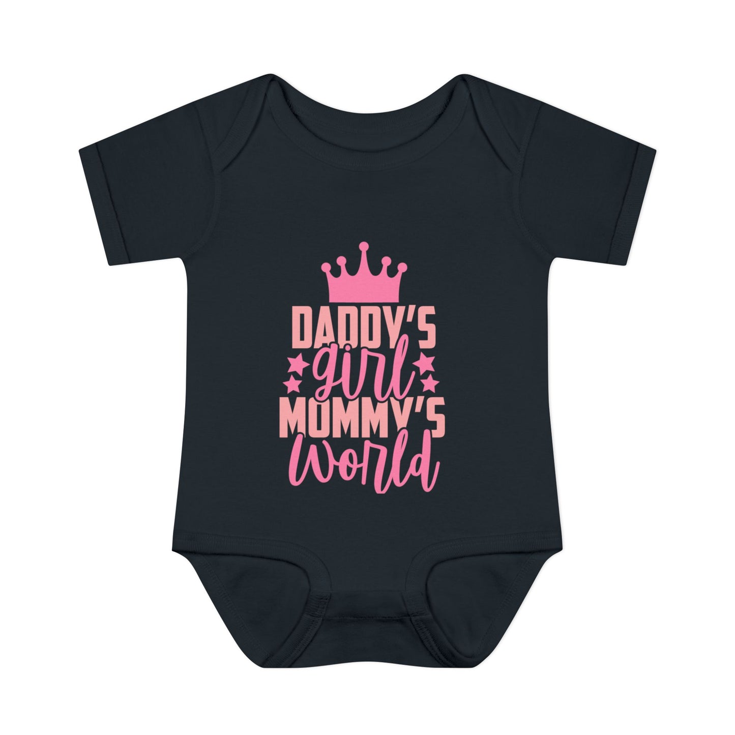 Daddy's Girl Mommy's World Infant Baby Rib Bodysuit