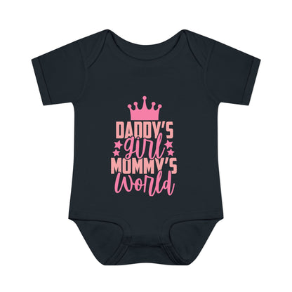 Daddy's Girl Mommy's World Infant Baby Rib Bodysuit