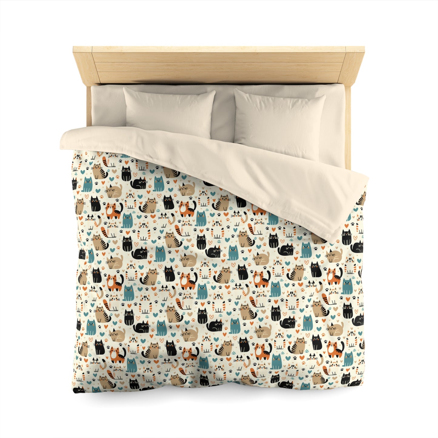 Whiskered Wonders Microfiber Duvet Cover
