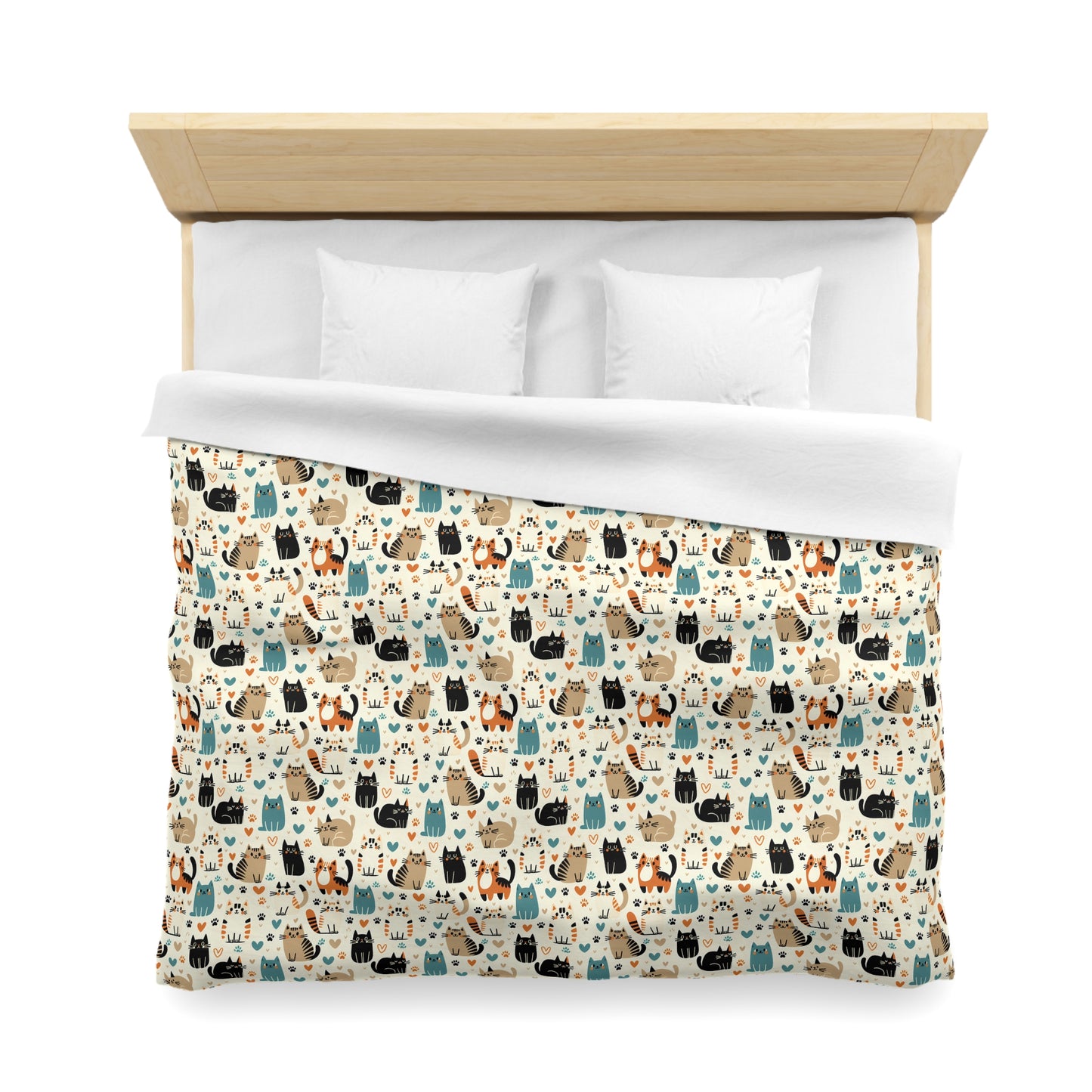 Whiskered Wonders Microfiber Duvet Cover