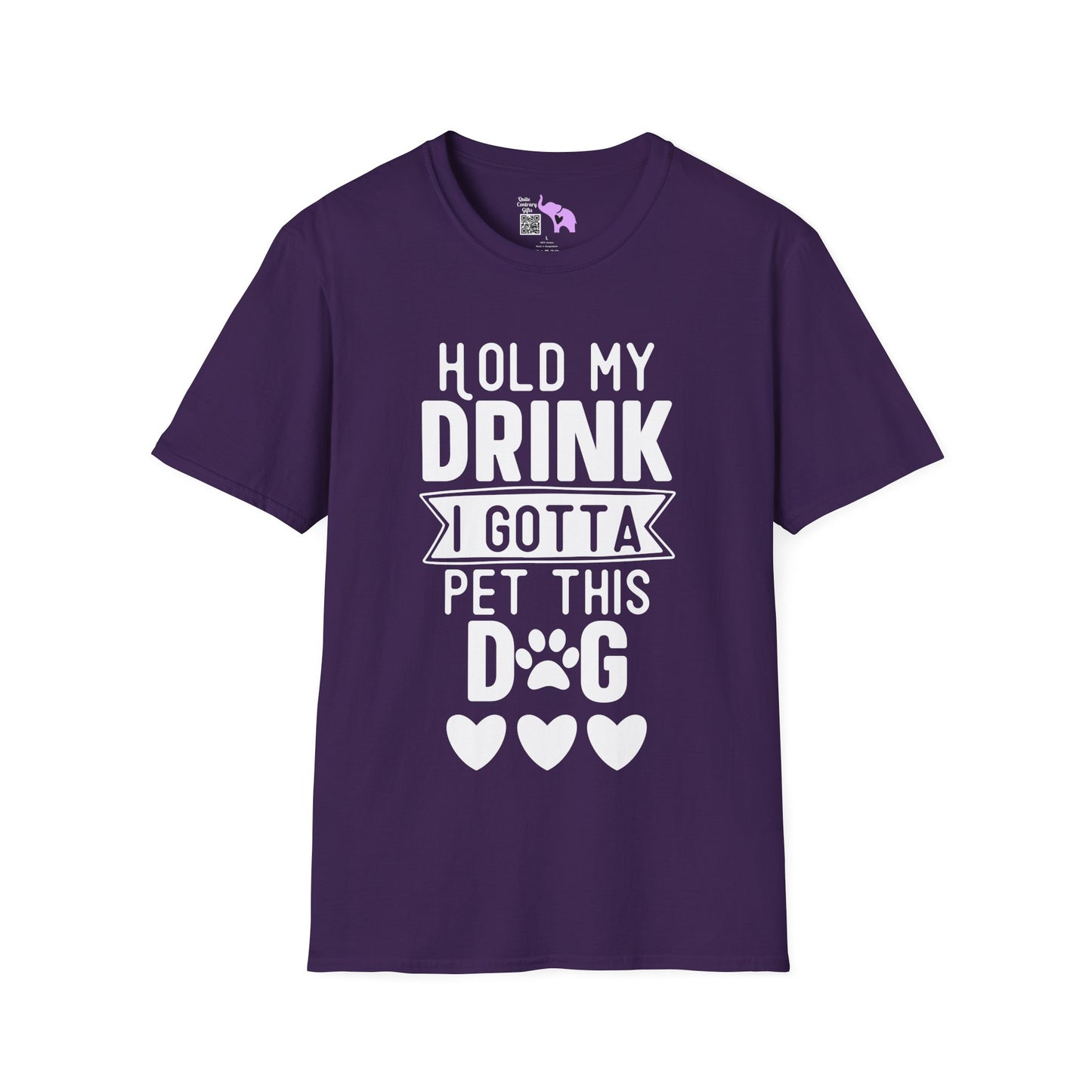 Hold My Drink I Gotta Pet This Dog Adult T-shirt