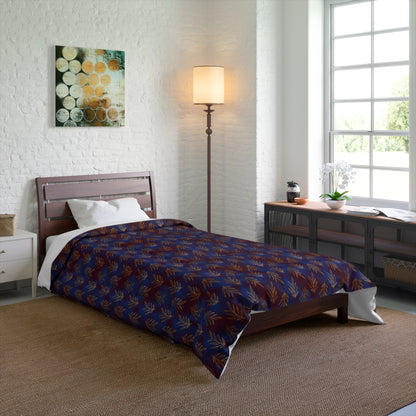 Midnight Gilded Leaves Comforter