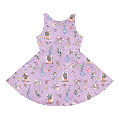 Purple Wildflowers Sleeveless Sundress