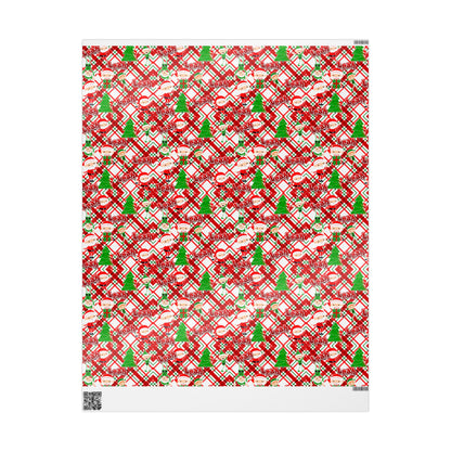 Playful Skinny Santa & Elves Christmas Custom Wrapping Paper (Leah)