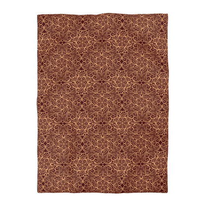 Golden Crimson Star Mandala Microfiber Duvet Cover