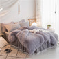 Korean Mink Velvet Cozy 4Pc Bedding Duvet Set w/Skirt