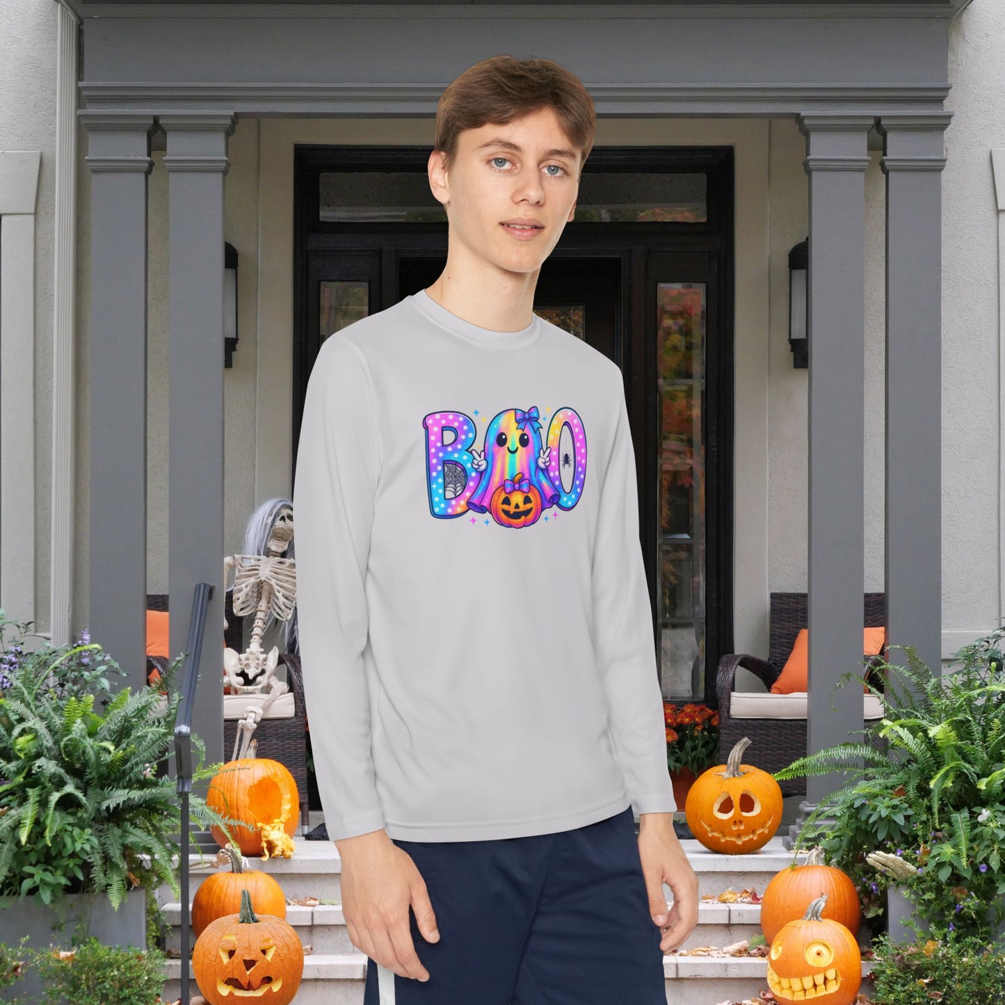 Pastel Boo Youth Long Sleeve Tee
