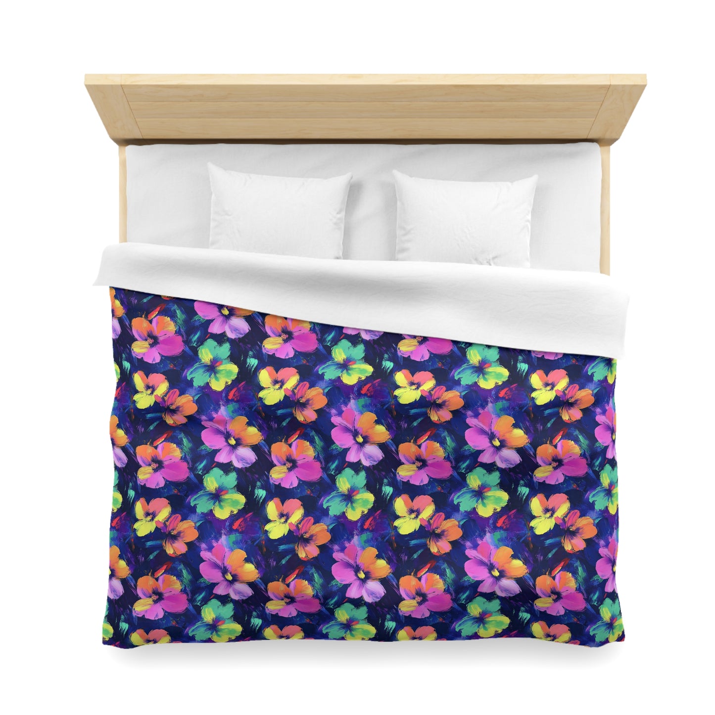 Watercolor Flowers Microfiber Duvet Cover