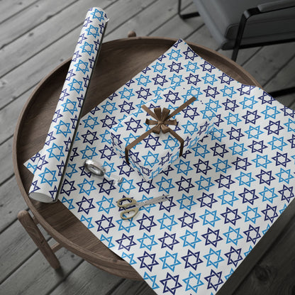 Star of David 2 Hanukkah Wrapping Paper
