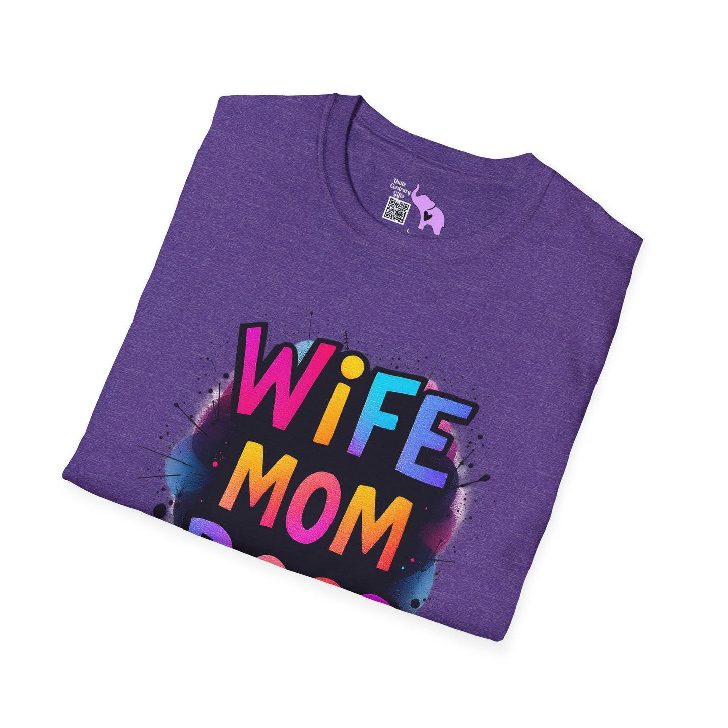 Wife Mom Boss (Primary Colors) Adult T-shirt