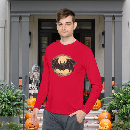 Bat Over Moon Adult Long Sleeve Tee