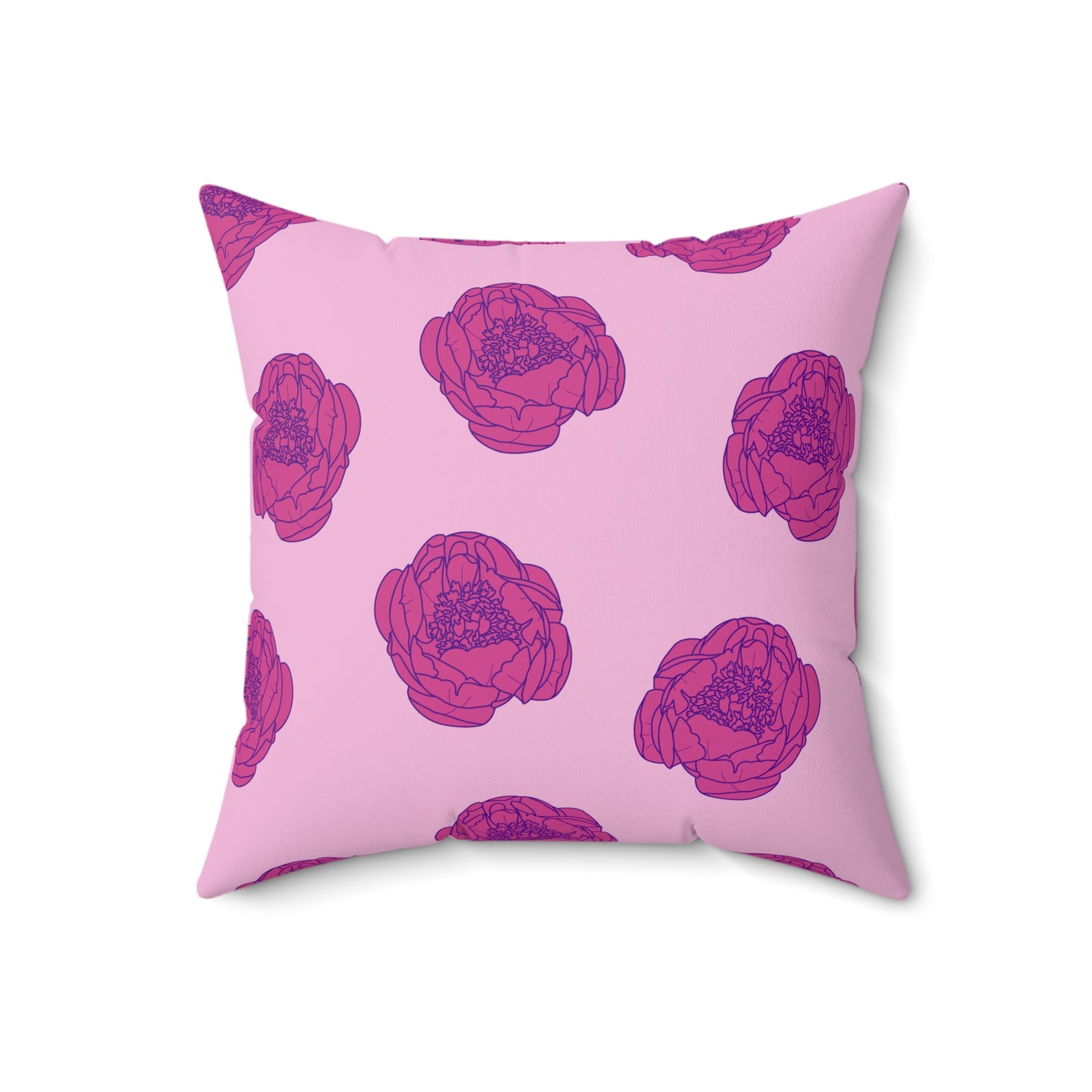 Rosy Dream Peonies Throw Pillow