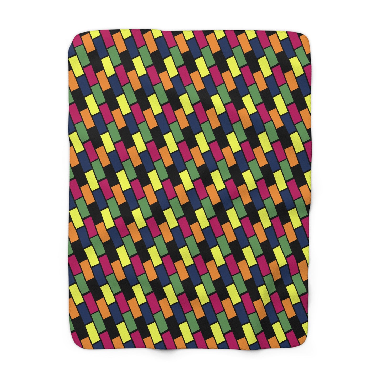 Colorful Bricks Sherpa Fleece Blanket