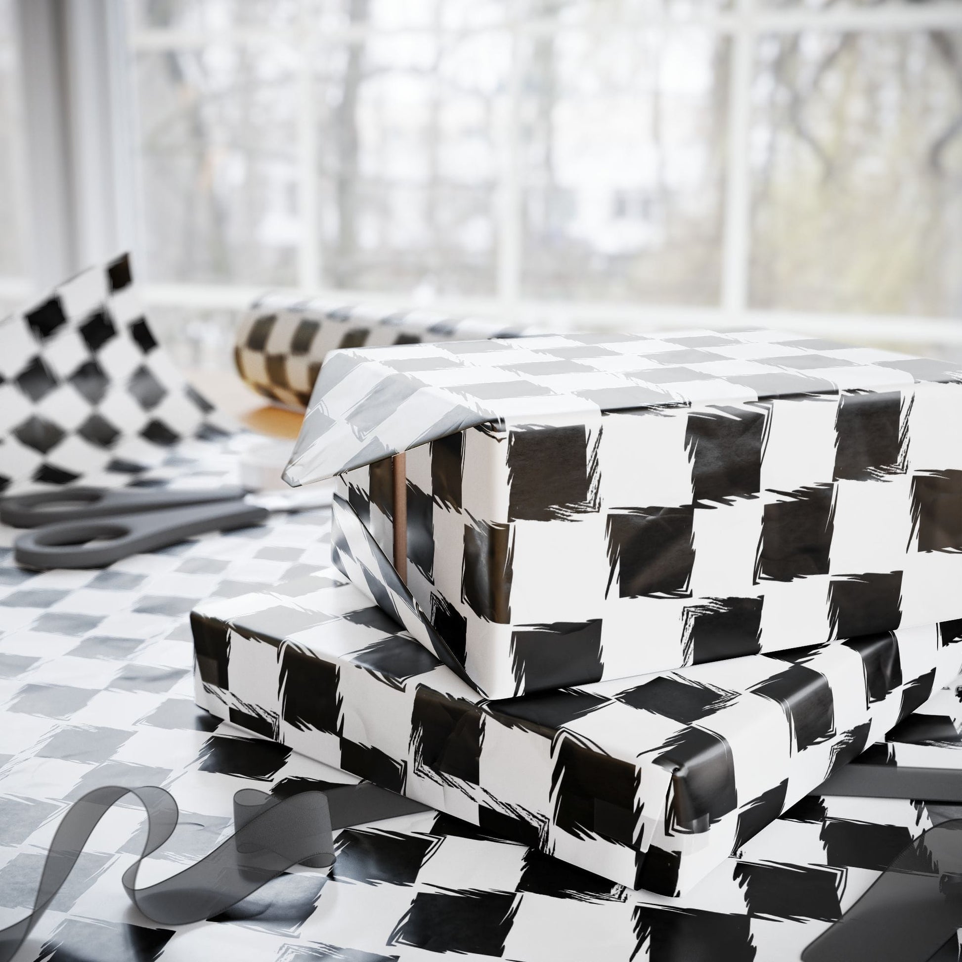 Distorted Check Wrapping Paper
