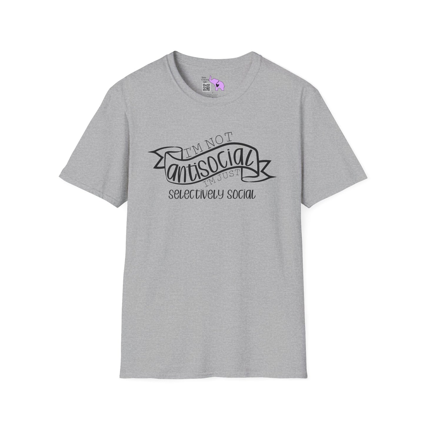 I'm Not Antisocial I'm Just Selectively Social Adult T-shirt