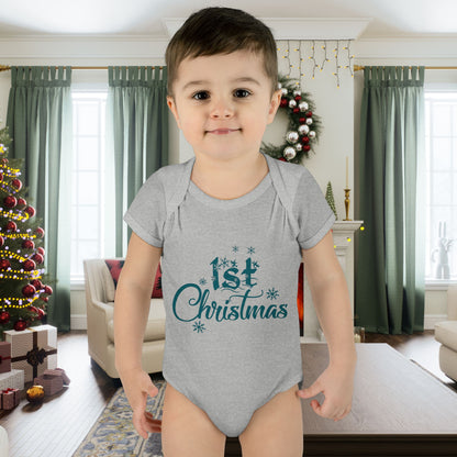 1st Christmas Infant Baby Rib Bodysuit