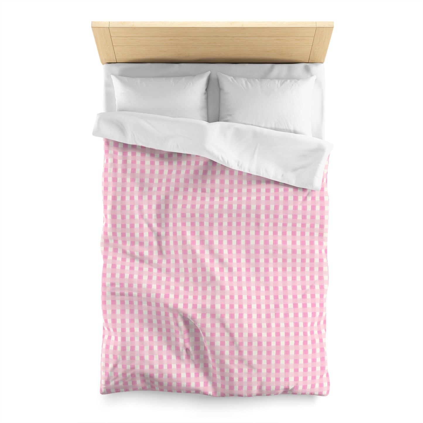 Dreamy Rose Gingham Microfiber Duvet Cover