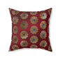 Majestic Crimson Daisies Throw Pillow