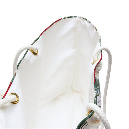 Winter Poinsettia Garden Weekender Bag