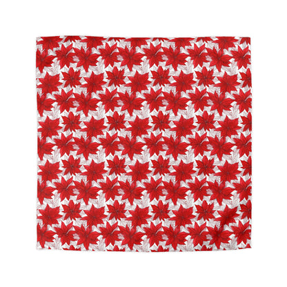Crimson Poinsettia Sketch Microfiber Duvet Cover