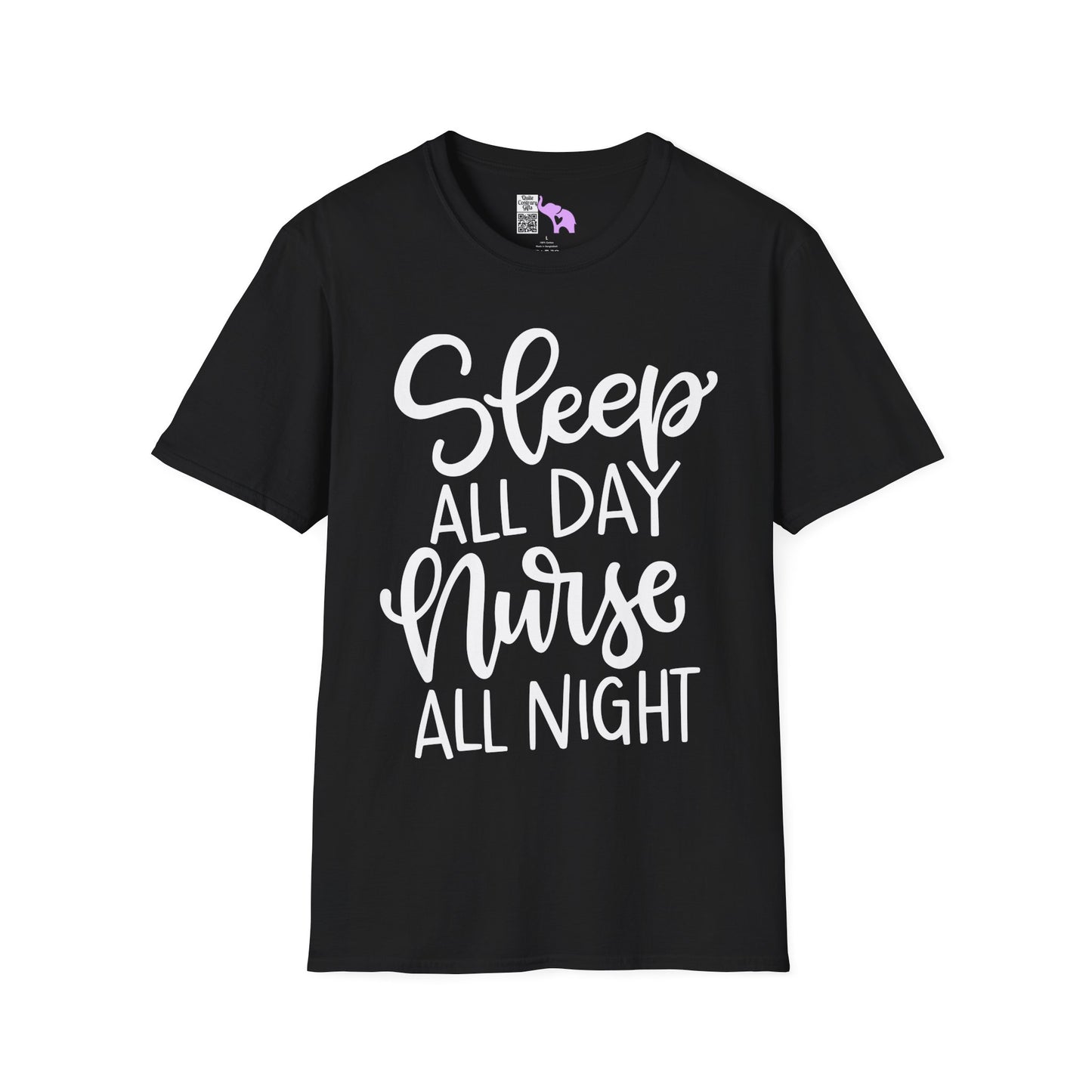 Sleep All Day Nurse All Night Adult T-shirt