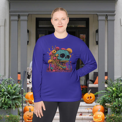 Creepy Mushroom Skull Adult Long Sleeve Tee