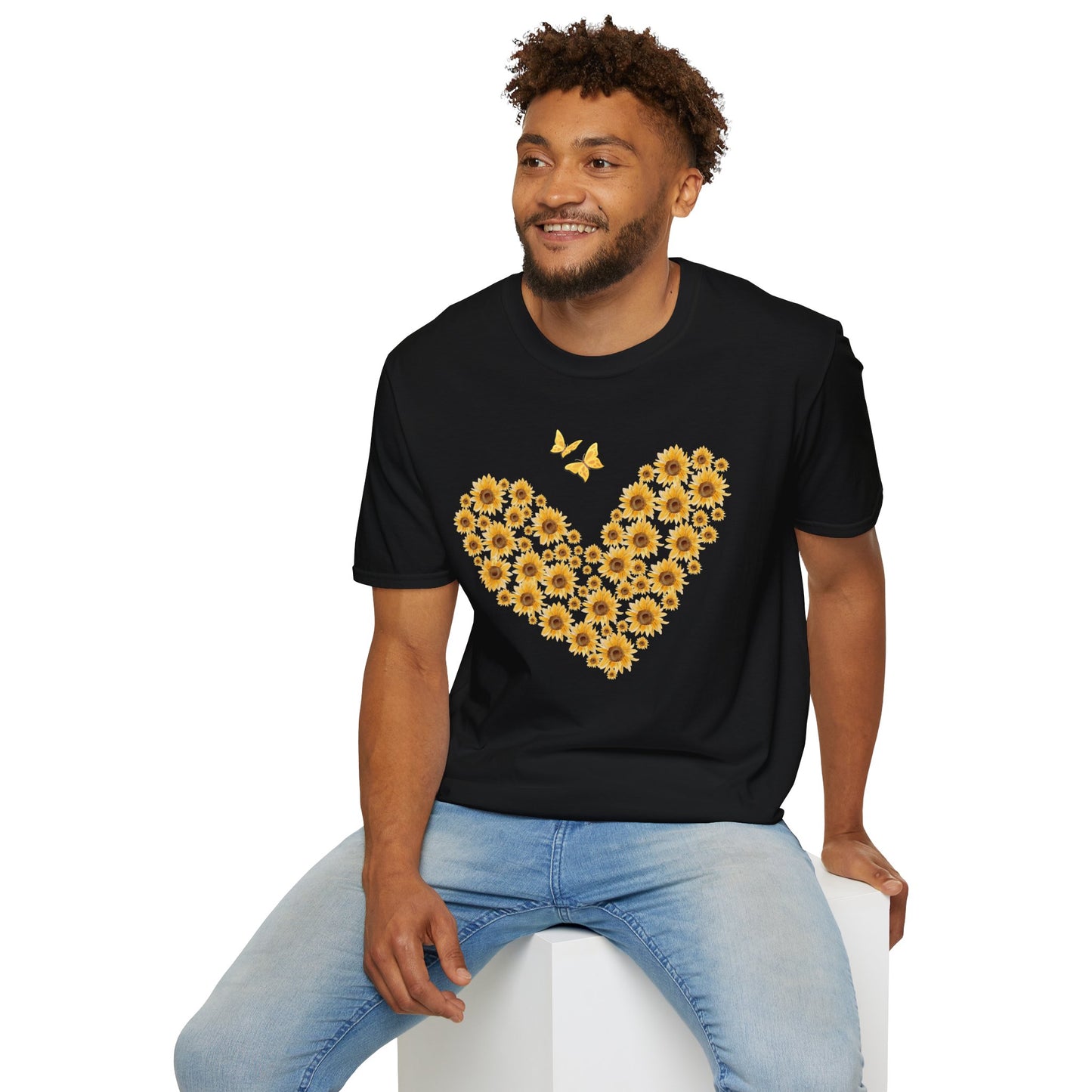 Sunflower Heart & Butterflies T-shirt