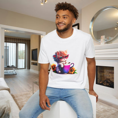 Cool Sunflower Kitten 3 Adult T-shirt