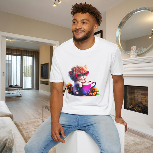 Cool Sunflower Kitten 3 Adult T-shirt