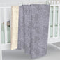 Greyish Purple Flower Print Sherpa Fleece Blanket