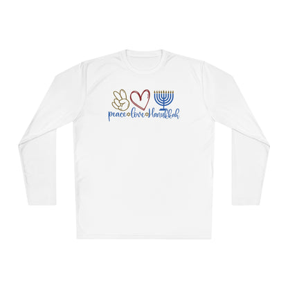 Peace Love Hanukkah Adult Long Sleeve Tee