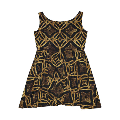 Golden Star Lattice Women's Skater Dress