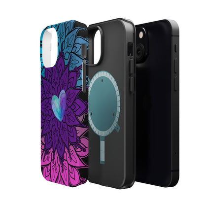 Colorful Mandala w/Heart MagSafe® Compatible Tough Case for iPhone