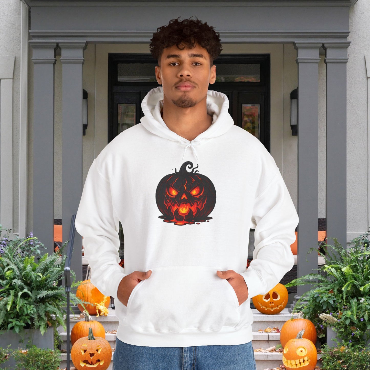 ""Inferno Jack-O’-Lantern Adult Hooded Sweatshirt