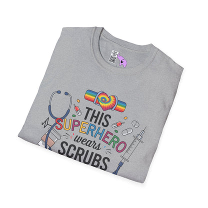 This Superhero Wears Scrubs Adult T-shirt