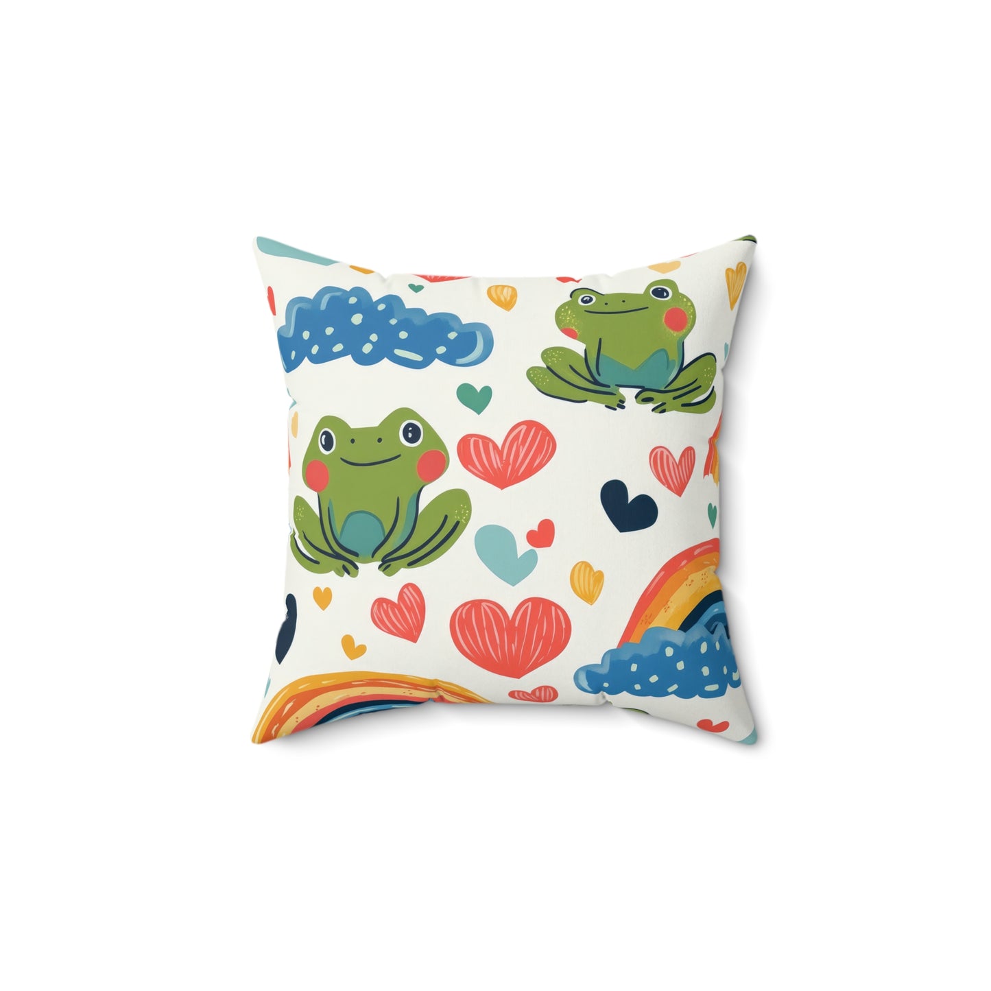 Ribbit Rainbows Throw Pillow