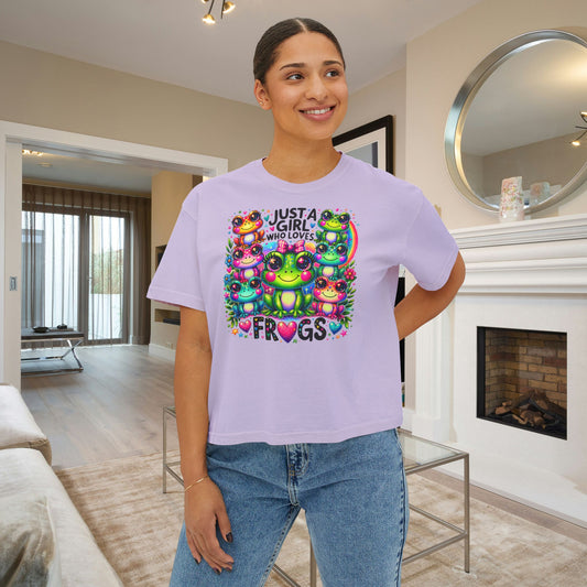 Just A Girl Who Loves Frogs Women's Boxy Tee