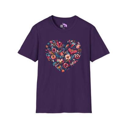 Floral Heart Adult T-shirt