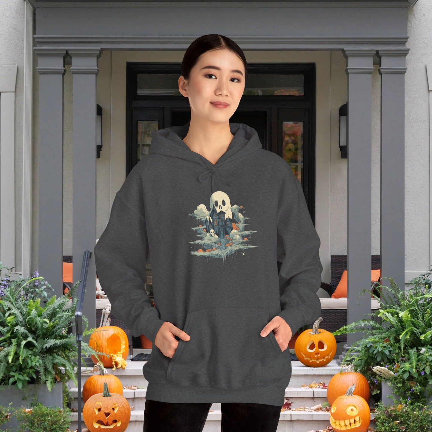 Creepy Ghost 14 Heavy Blend™ Hooded Sweatshirt