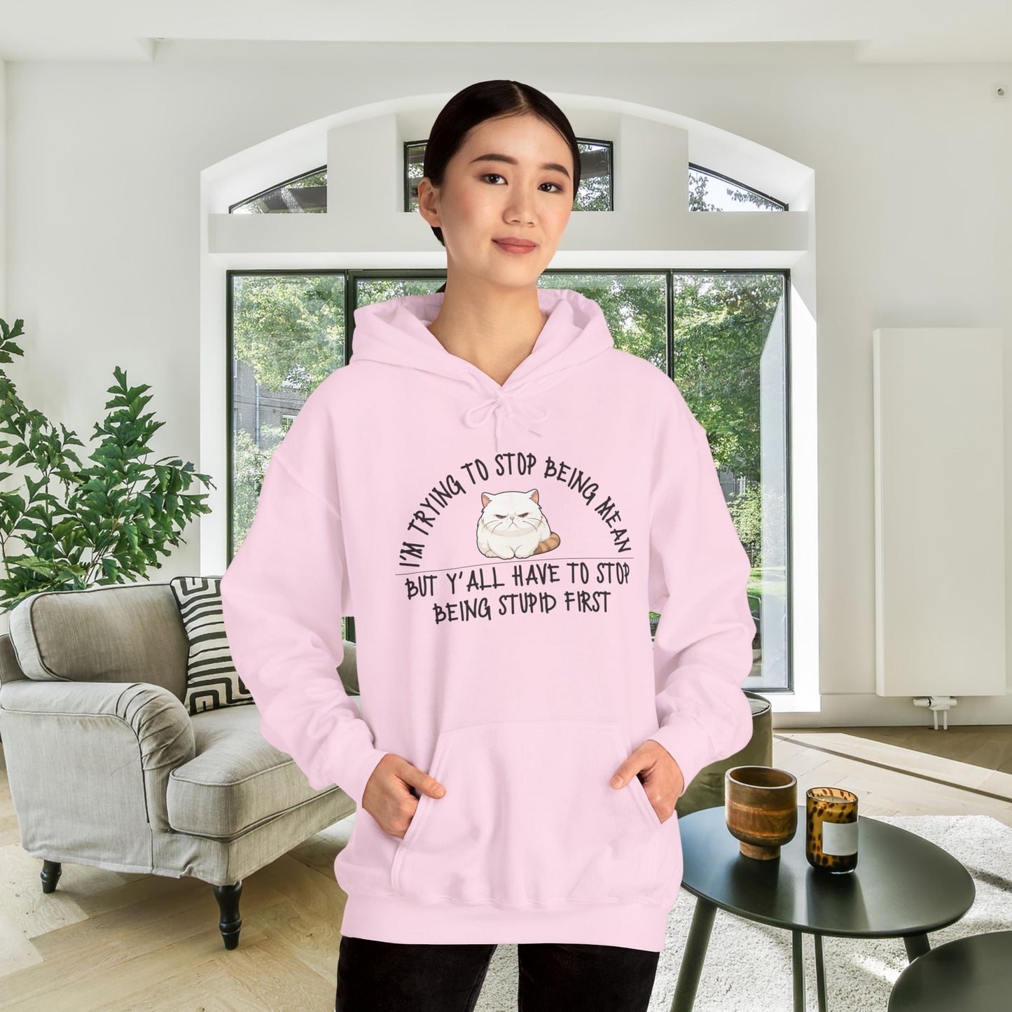 I'm Trying To Stop Being Mean... Heavy Blend™ Hooded Sweatshirt