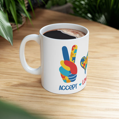 Autism Accept Love Understand Ceramic Mug, (11oz, 15oz)