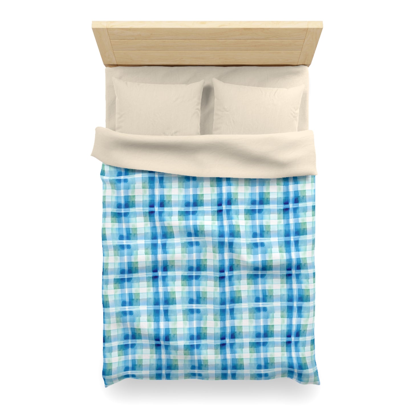 Ocean Sunset Plaid Microfiber Duvet Cover