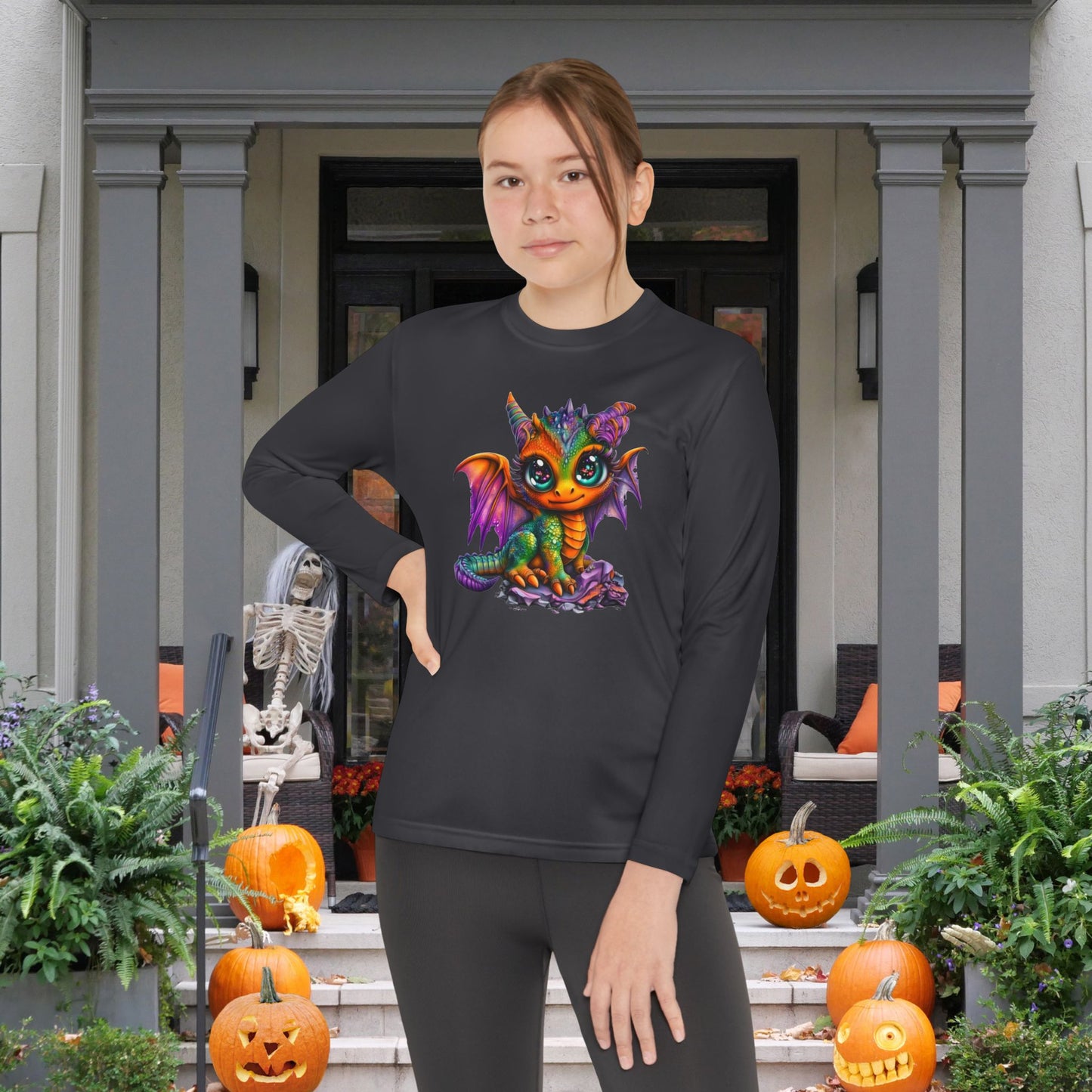 Colorful Baby Dragon Youth Long Sleeve Tee