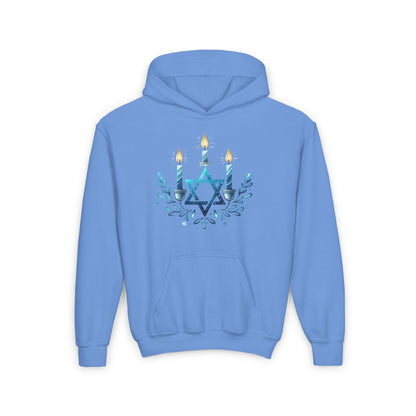 Star & Flame Hanukkah Youth Heavy Blend Hoodie