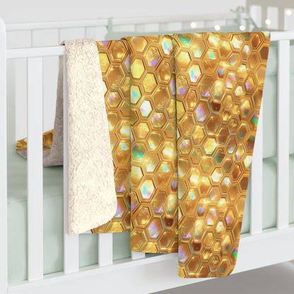 Golden Prism Grid Fleece Blanket